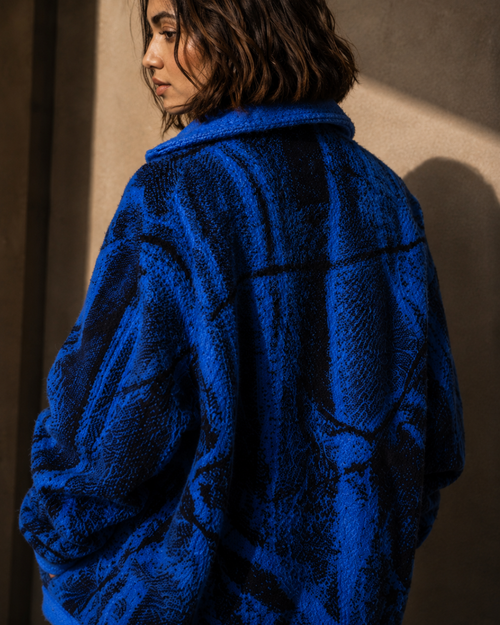 Blue patterned jacket