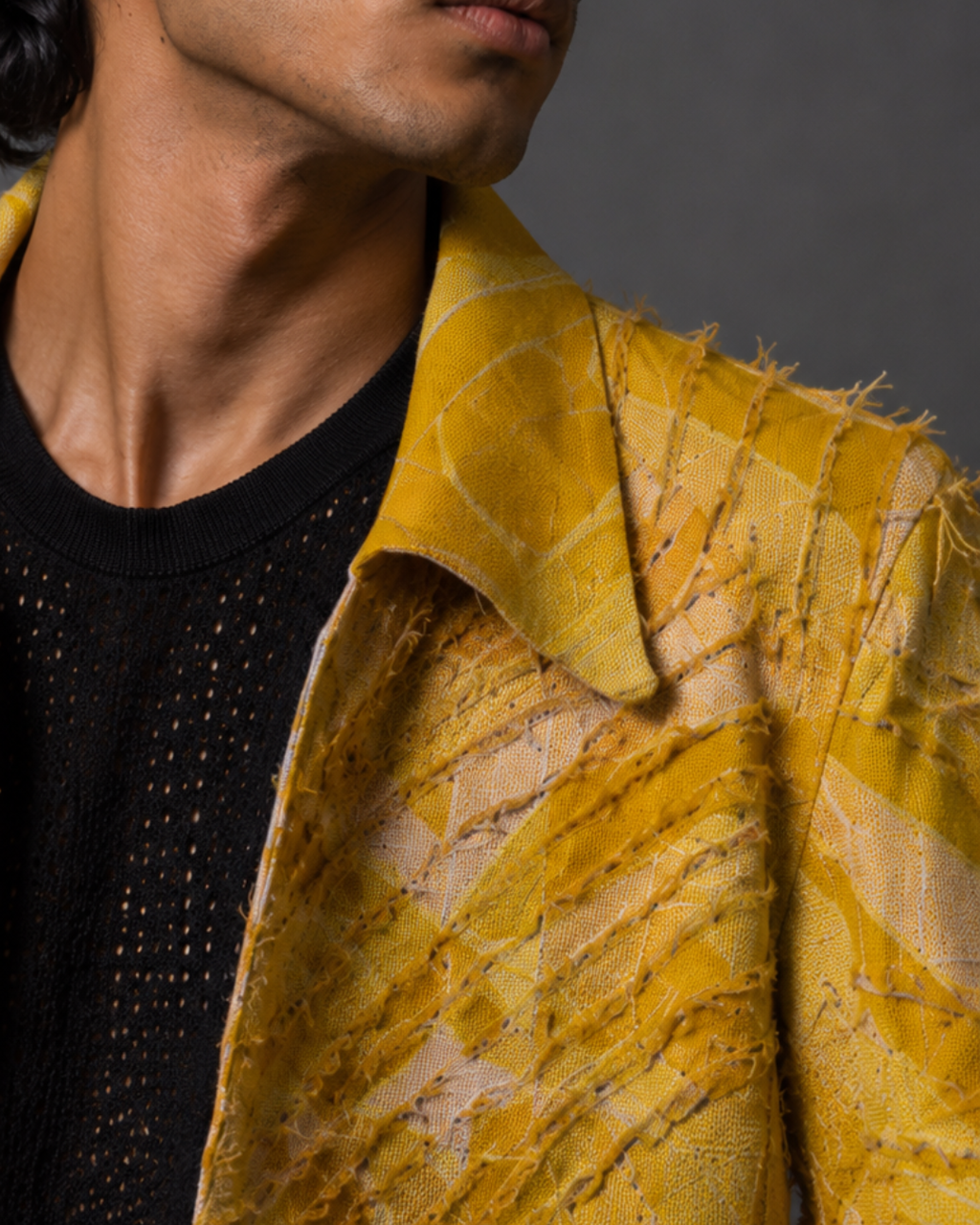 Yellow distressed jacket